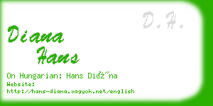 diana hans business card